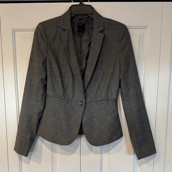 Ann Taylor Factory Gray Plaid Blazer - Picture 4 of 7